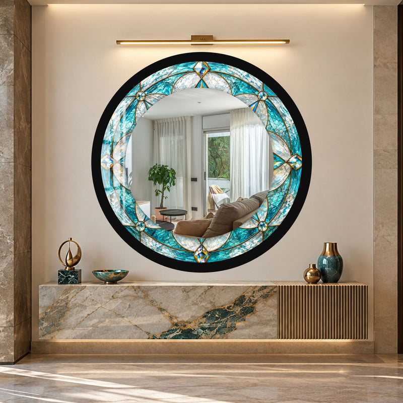 Aqua Crystal Mosaic with black frame
