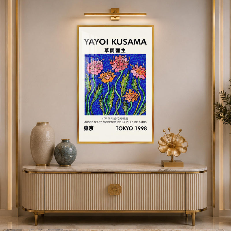 Kusama Floral Reverie with gold frame