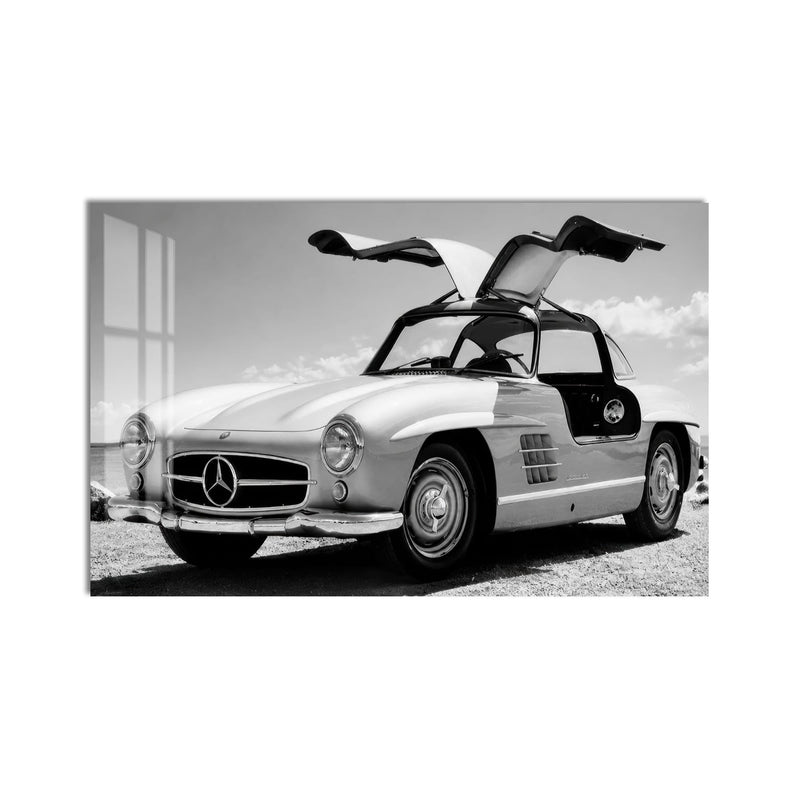 Artronauts Glass Print Classic Gullwing Mercedes Glass Wall Art