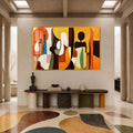 Sunlit Abstract Figures with gold frame