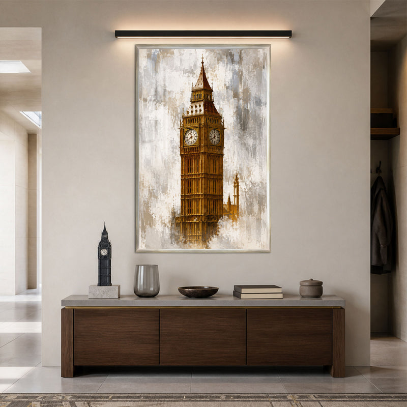 Golden Big Ben with silver frame