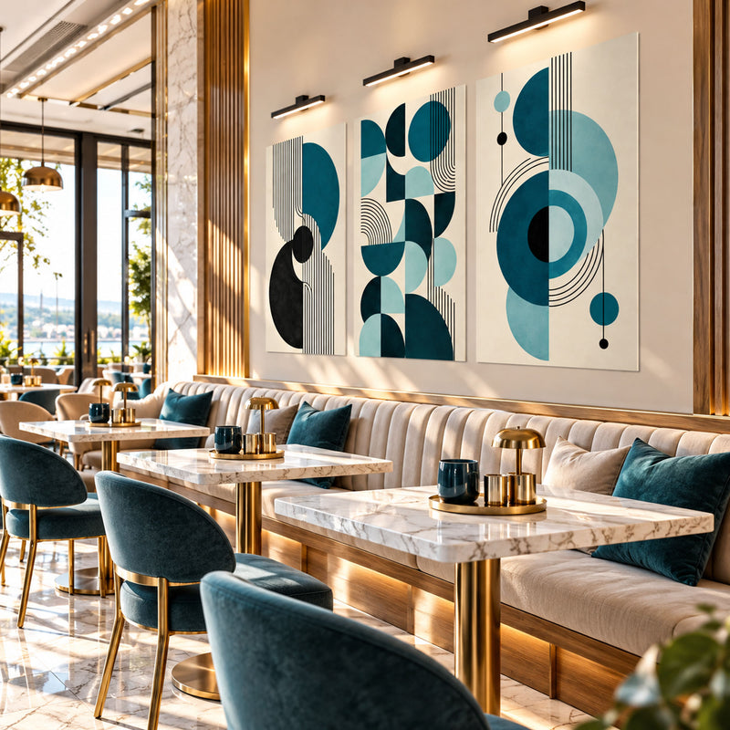 Teal Geometric lifestyle view