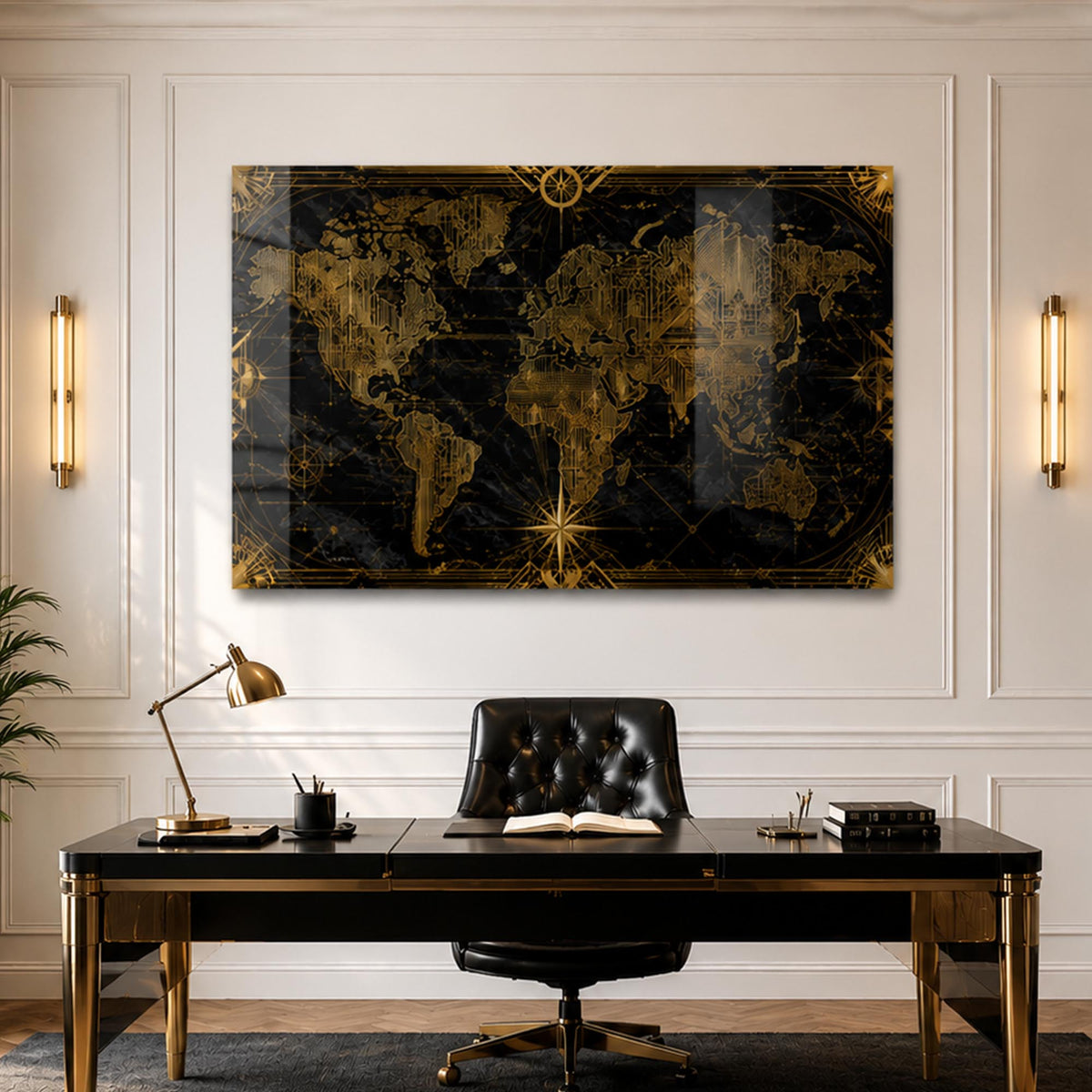 Gilded World Map lifestyle view