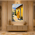 Woman in Yellow Street with silver frame