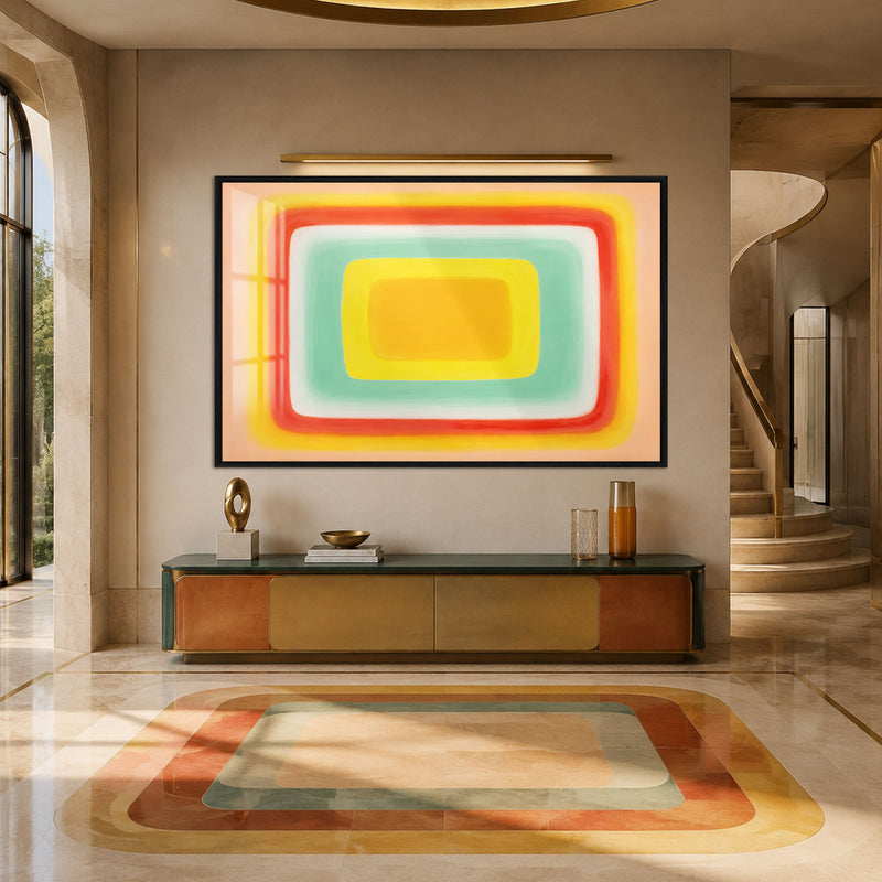 Warm Nested Rectangles with black frame