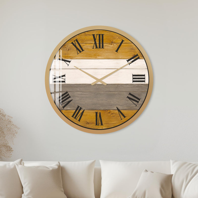 Rustic Timber Stripes with gold frame