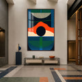 Artronauts Glass Print 12x18 cm | 4.7"x7.1" / Walnut Modern Geometric Rhythm Glass Wall Art
