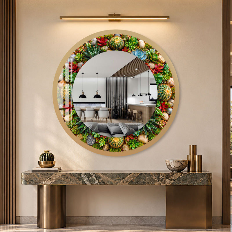 Succulent Garden with gold frame