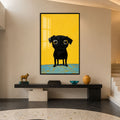 Little Black Pug with black frame
