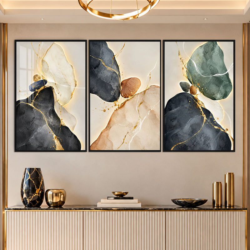 Gilded Stone with black frame