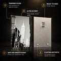 Artronauts Glass Print Empire State Monochrome Glass Wall Art