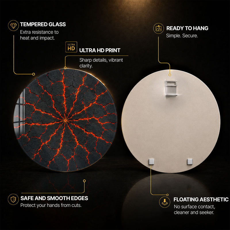 Molten Earth — tempered glass, ultra HD print, ready to hang