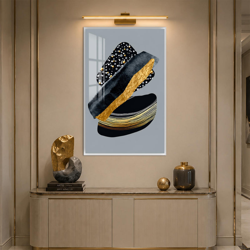 Golden Layered Forms with white frame