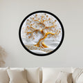 Jeweled Golden Tree with black frame