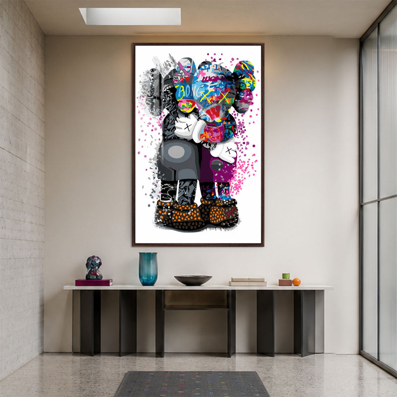 Graffiti Companions with walnut frame