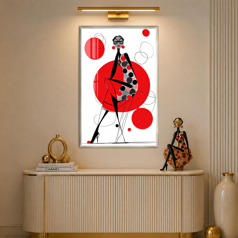 Polka Dot Elegance with silver frame