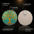 Circular Roots Gold Tree — tempered glass, ultra HD print, ready to hang