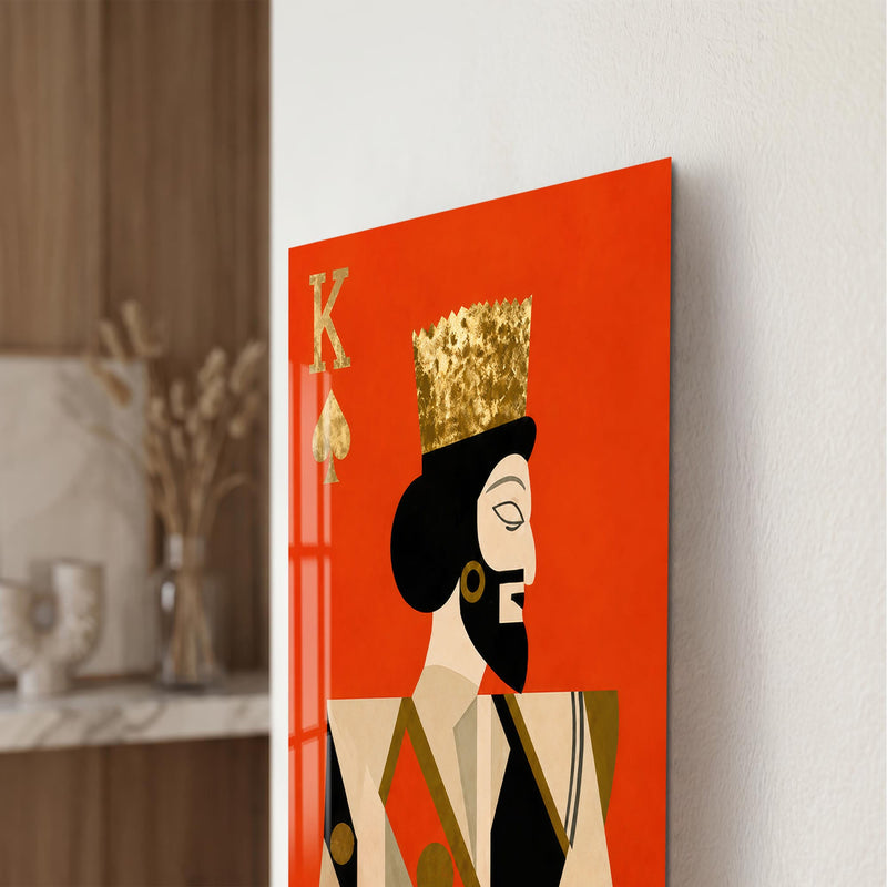 Artronauts Glass Print King Of Spades Glass Wall Art