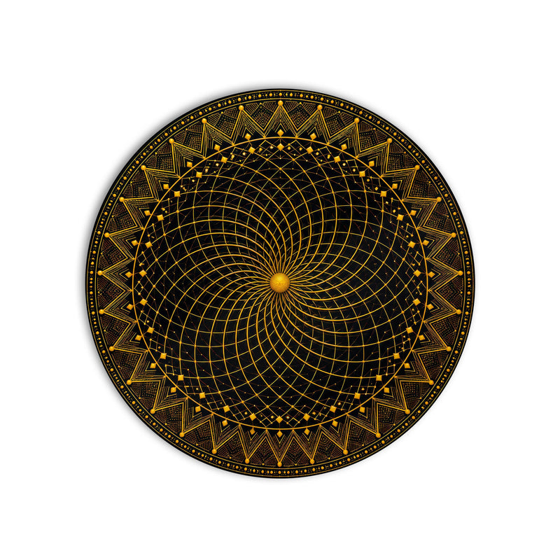 Golden Vortex Mandala product shot on white background