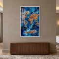 Gilded Ocean World with white frame
