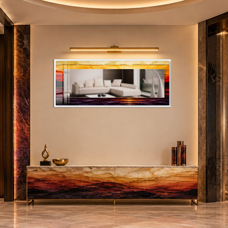 Molten Sunset Horizon with white frame