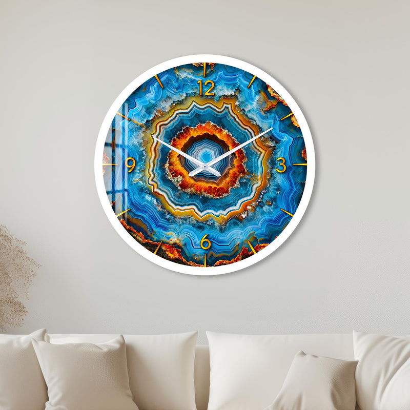 Electric Blue Agate with white frame