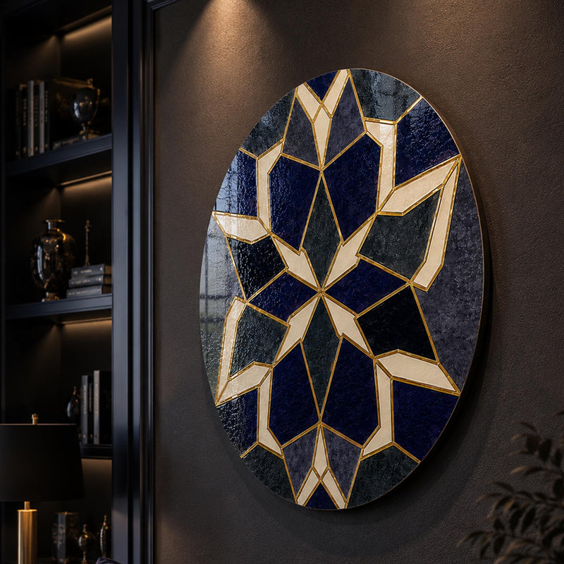Navy Gold Star Tile Mosaic lifestyle view