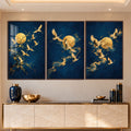 Golden Crane Moon with walnut frame