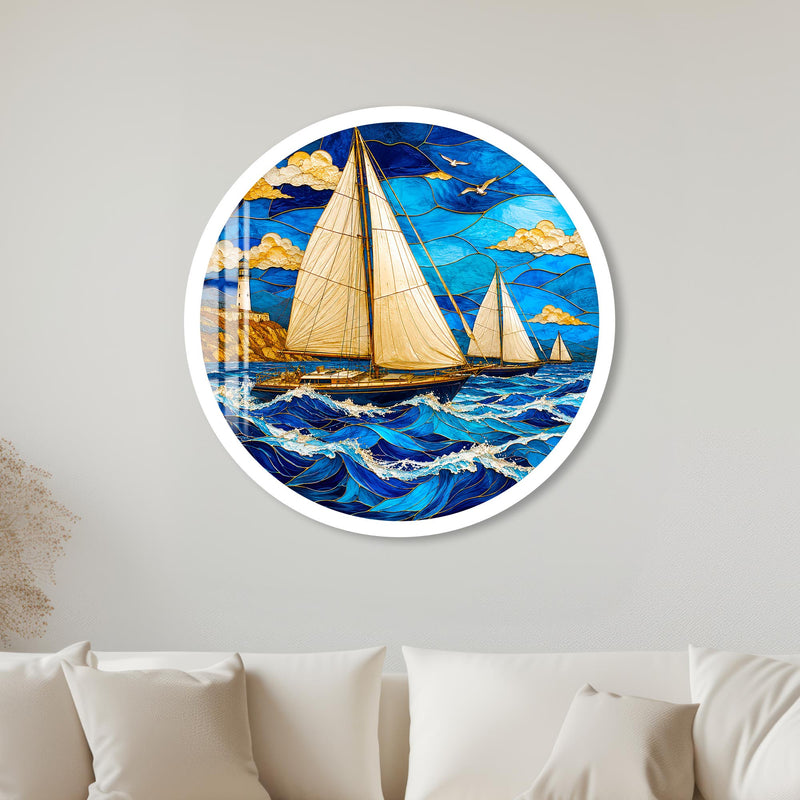 Golden Sails with white frame