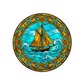 Amber Sailboat Turquoise Waves product shot on white background
