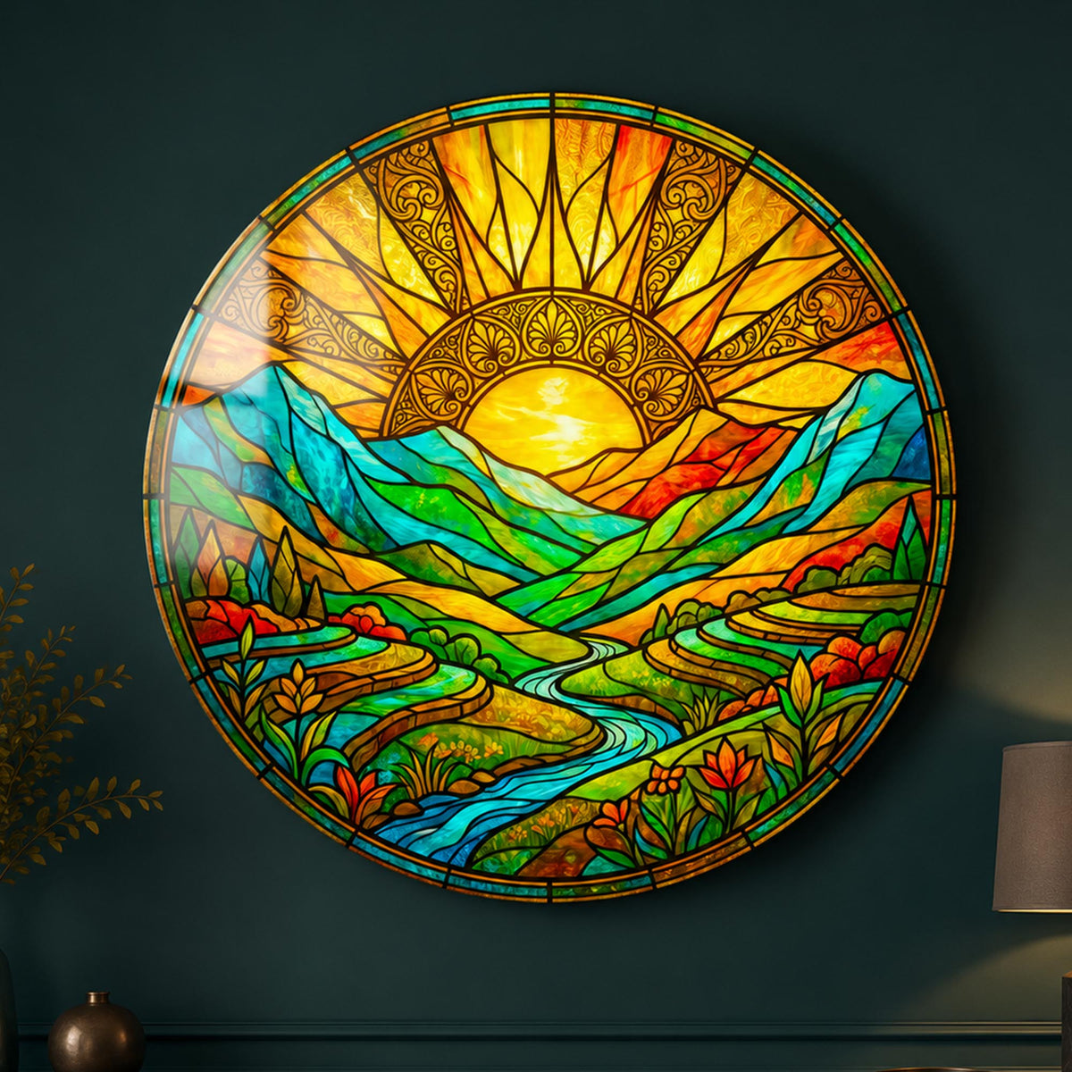 Radiant Valley Sunrise in a modern room