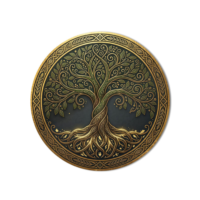 Celtic Gold Tree Of Life product shot on white background