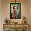 Floral Icon Portrait with black frame