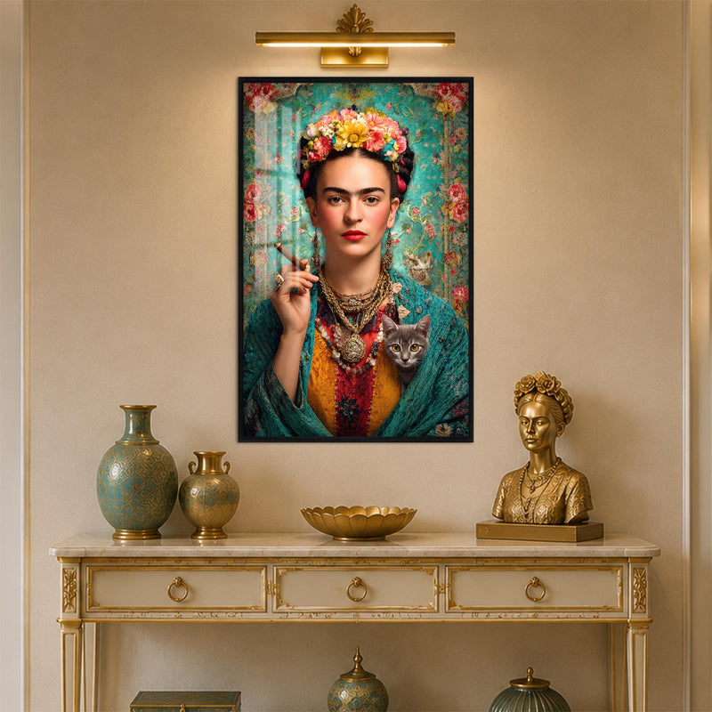 Floral Icon Portrait with black frame