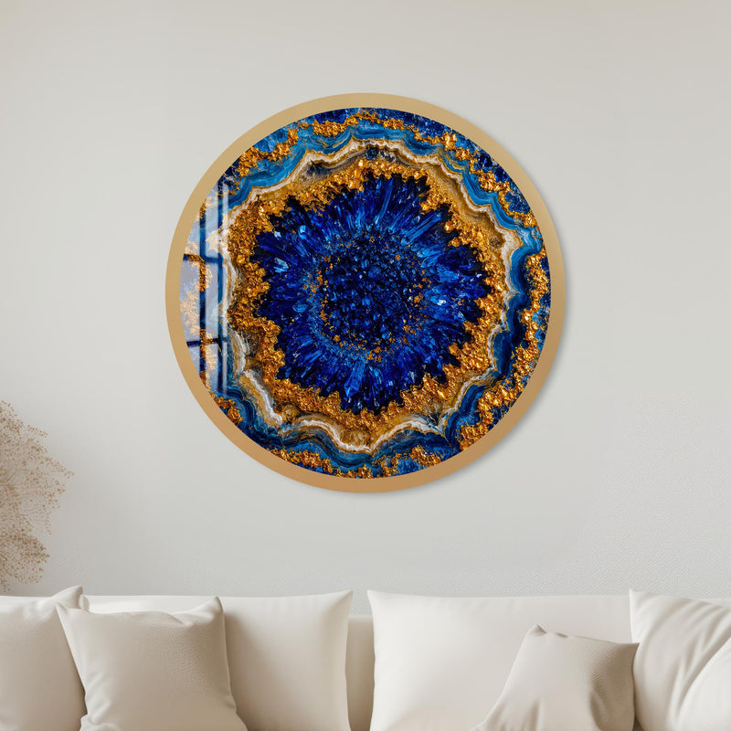Sapphire Geode with gold frame
