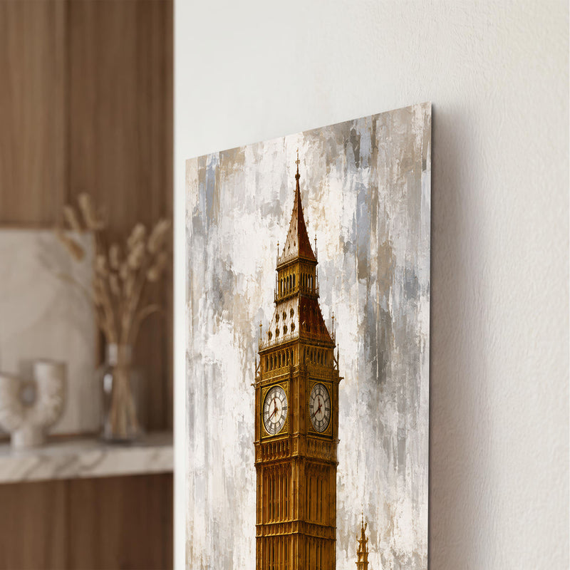 Golden Big Ben close-up angled detail