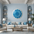 Azure Mandala Bloom in a modern room