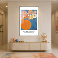 Childhood Cosmic Blooms with silver frame