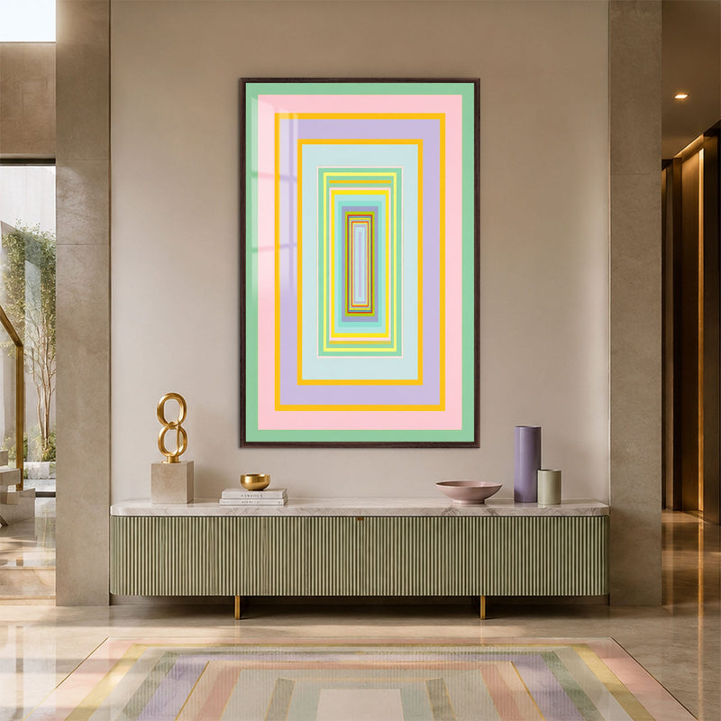 Artronauts Glass Print 12x18 cm | 4.7"x7.1" / Walnut Pastel Portal Glass Wall Art