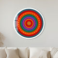 Rainbow Lotus Mandala with white frame