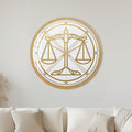 Golden Scales of Justice with gold frame
