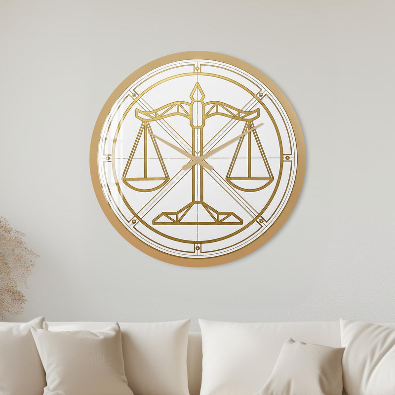 Golden Scales of Justice with gold frame