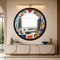 Mediterranean Tile Mosaic with black frame