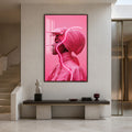 Artronauts Glass Print 12x18 cm | 4.7"x7.1" / Walnut Pink Neon Profile Glass Wall Art