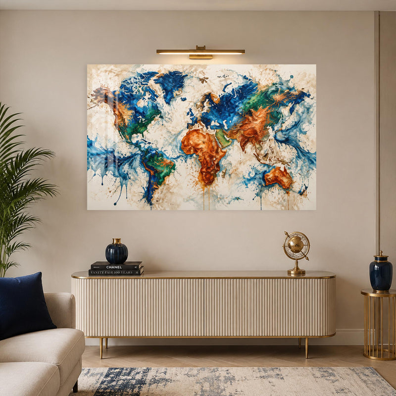Painted World Map lifestyle view