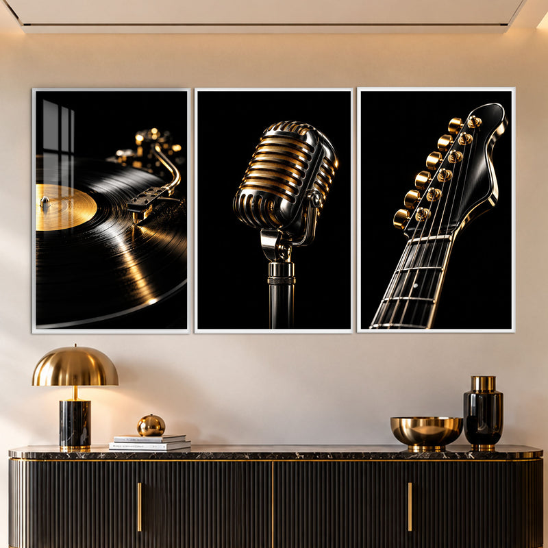 Golden Music with white frame