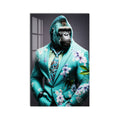 Artronauts Glass Print Turquoise Gentleman Gorilla Glass Wall Art
