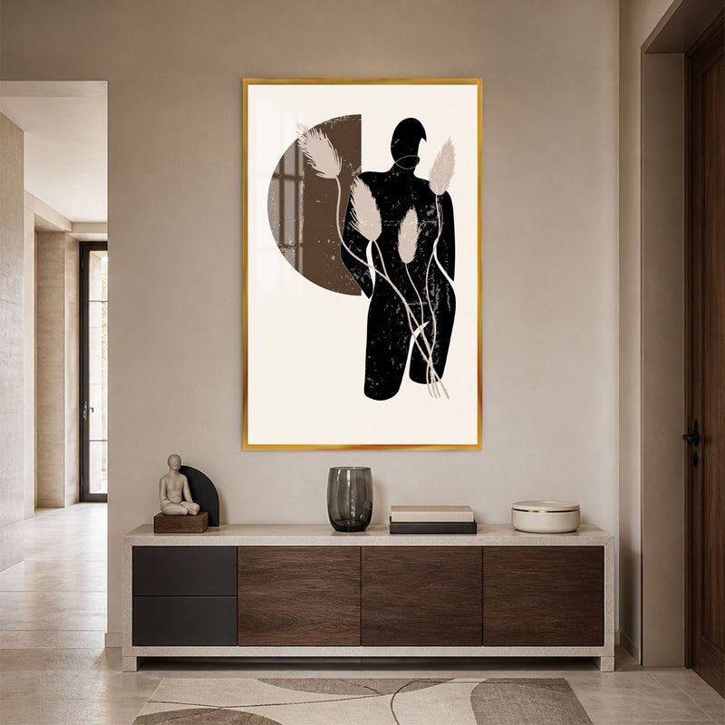Figure Among Reeds with gold frame