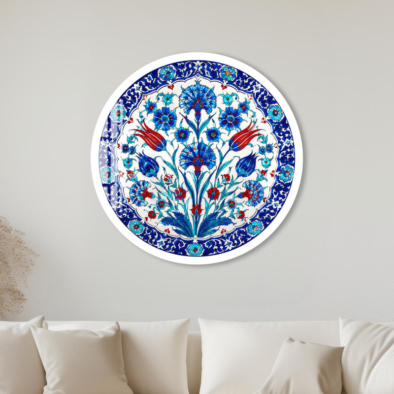 Ottoman Floral Medallion with white frame