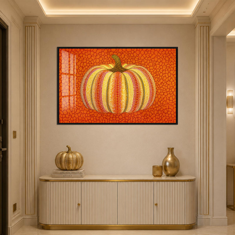 Dotted Harvest Pumpkin with black frame